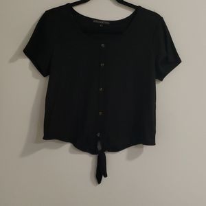 Black tied crop top